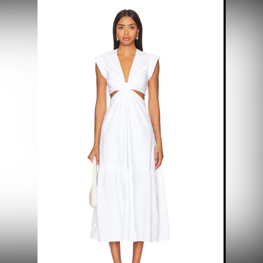 A.L.C. Alexandria Dress in Crisp Cotton Poplin White NET Sz 4